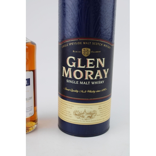 204 - A Glen Moray Single Malt Whiskey 70cl together with a Martell Cognac 35cl. (2)