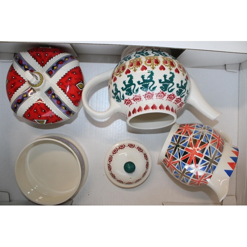 229 - Emma Bridgewater pottery to include Coronation items such as a 4 person teapot, a large crown trinke... 