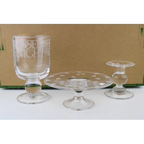 233 - Emma Bridgewater glassware to include a large Hurricane lamp, a candlestick and a small cakestand (3... 