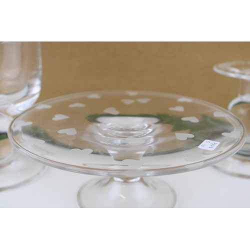 233 - Emma Bridgewater glassware to include a large Hurricane lamp, a candlestick and a small cakestand (3... 