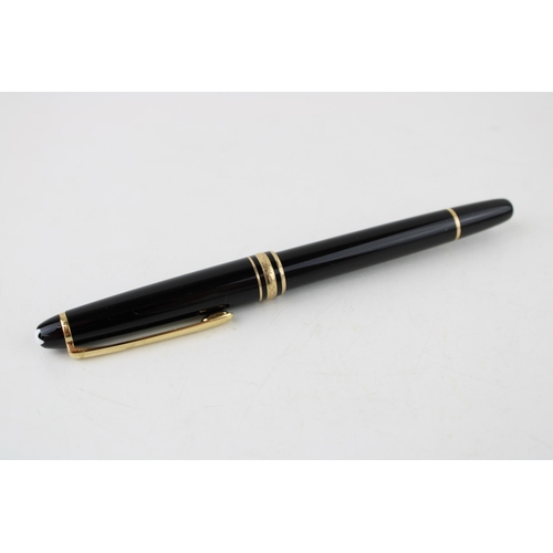 241 - Montblanc Meisterstuck Black Rollerball Pen, with a pull draw cap and gold plate banding and clip, s... 