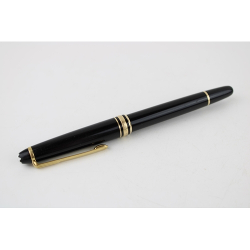 243 - Montblanc Meisterstuck Black Rollerball Pen, with a pull draw cap and gold plate banding and clip, s... 