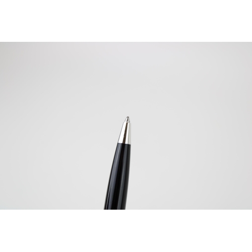 245 - Montblanc Ballpoint Pen, with twist-action black resin barrel and silver/platinum-tone banding and c... 