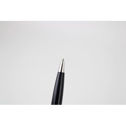 245 - Montblanc Ballpoint Pen, with twist-action black resin barrel and silver/platinum-tone banding and c... 