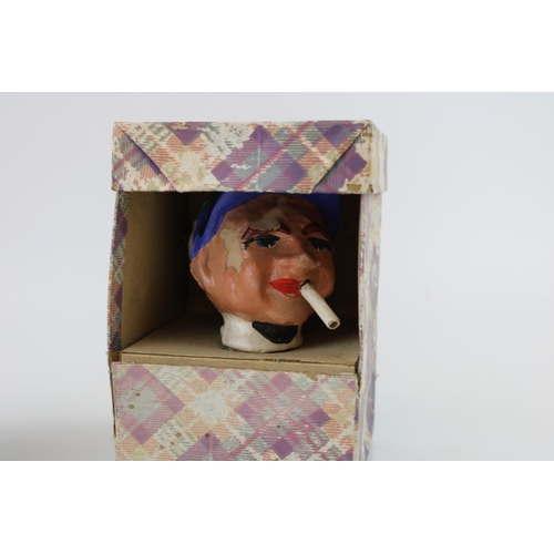 26 - Kinki Bee papier mache bottle pourer, cork stopper, Old Bond Street, in the form of a jockey, with o... 