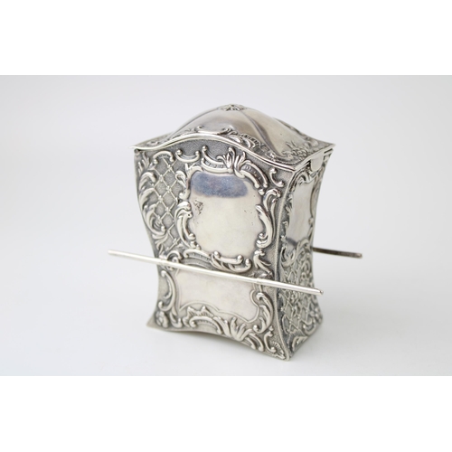 271 - Victorian silver novelty tea caddy in the form of a sedan chair, London 1903, probably Samual Jacob,... 