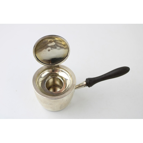 272 - Hallmarked silver novelty inkwell in the form of a sauce pan, Birmingham 1924, Williams Ltd, 11.5cm ... 