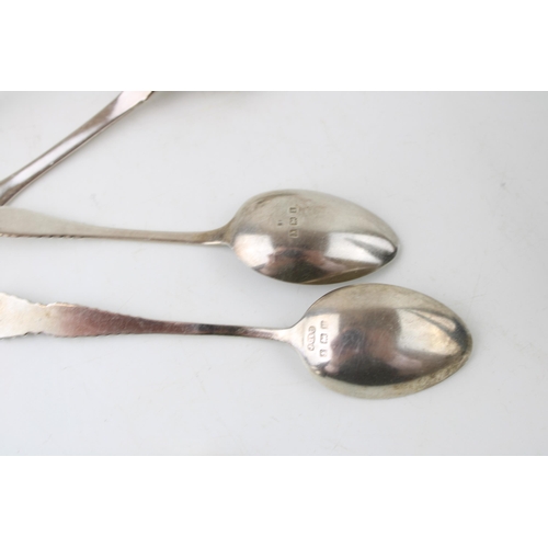 281 - A group of Georgian and later silver spoons, including a pair of William IV, Edinburgh silver sauce ... 