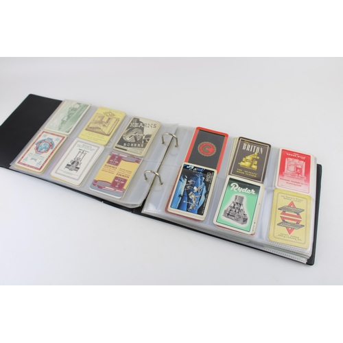 32 - A collection of advertising playing cards to include one card from each company housed in a display ... 