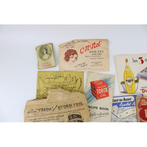 40C - A collection of advertising ephemera on card to include 'Bed & Breakfast' sign, 'Bedford's Red Shag ... 