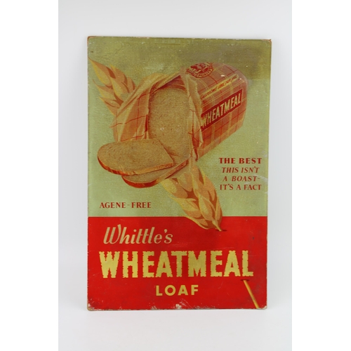 43 - Original advertising point of sale shop card 'Whittle's Wheatmeal Loaf'. With original stand to reve... 