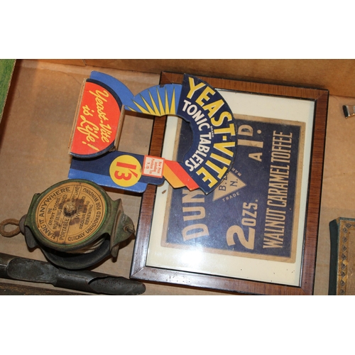 48 - A collection of vintage advertising shop signs to include 'Bird's Eye Wax Vestas', 'Yeast-Vite' and ... 