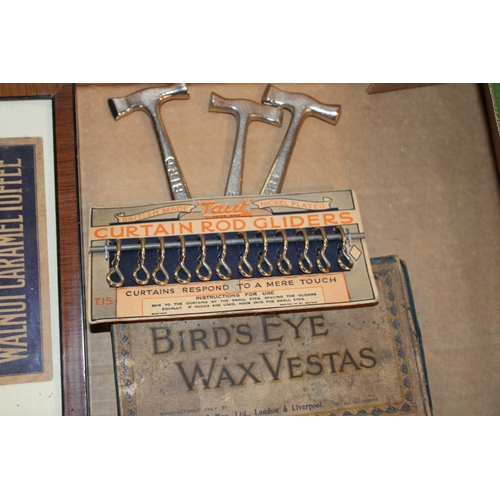 48 - A collection of vintage advertising shop signs to include 'Bird's Eye Wax Vestas', 'Yeast-Vite' and ... 