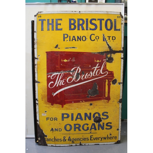 50 - An early c20th Bristol Piano Co Ltd enamel advertising sign for pianos & organs c1920s