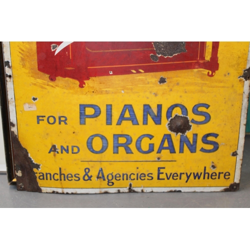 50 - An early c20th Bristol Piano Co Ltd enamel advertising sign for pianos & organs c1920s