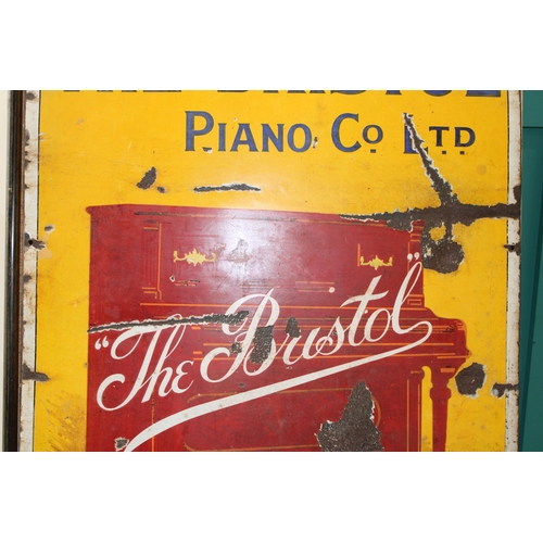 50 - An early c20th Bristol Piano Co Ltd enamel advertising sign for pianos & organs c1920s