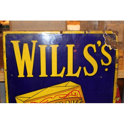 51 - An early c20th Will's Gold Flake Cigarettes enamel advertising sign c1920s