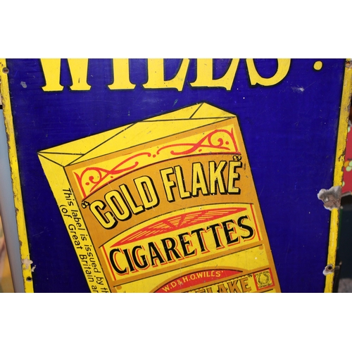 51 - An early c20th Will's Gold Flake Cigarettes enamel advertising sign c1920s