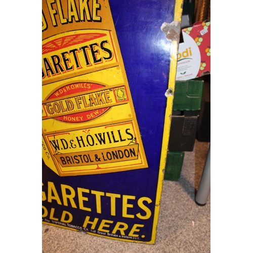 51 - An early c20th Will's Gold Flake Cigarettes enamel advertising sign c1920s