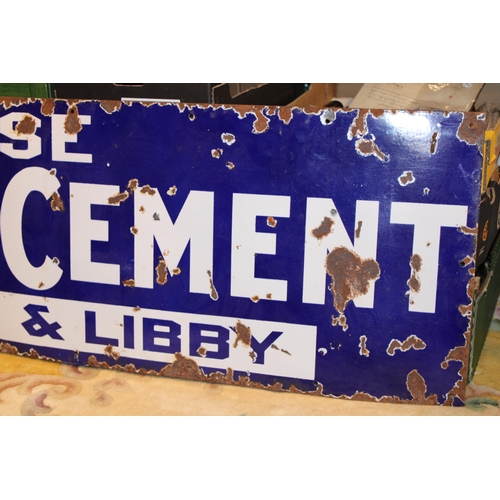 52 - An Alpha Cement Ludwig & Libby enamel advertising sign c1940