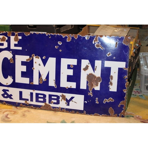 52 - An Alpha Cement Ludwig & Libby enamel advertising sign c1940