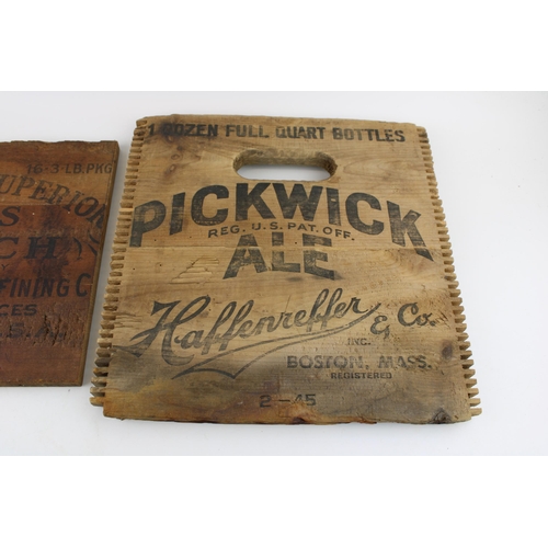 56 - A collection of advertising packing crate ends to include two Duryeas Superior Starch, Williams stov... 