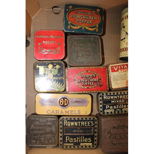 78 - A mixed collection of advertising tins to include 'Fruit Delight', 'Jacob & Co Biscuits', 'Huntley &... 