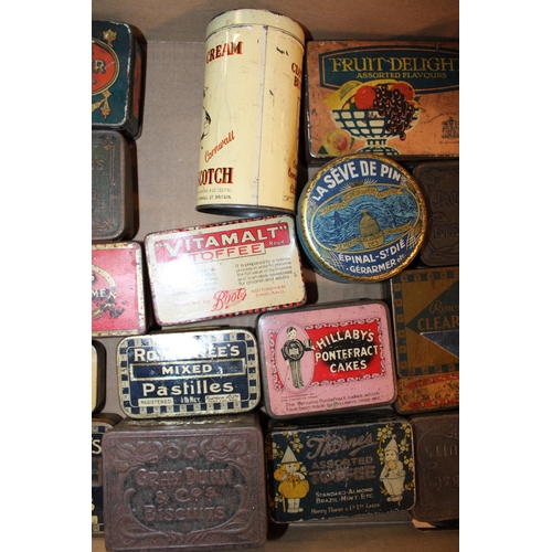 78 - A mixed collection of advertising tins to include 'Fruit Delight', 'Jacob & Co Biscuits', 'Huntley &... 