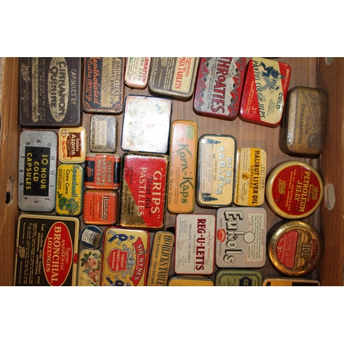 79 - A mixed collection of advertising tins to include 'Zems', 'Sir Nymes', 'Korn Kaps', 'Throaties' and ... 