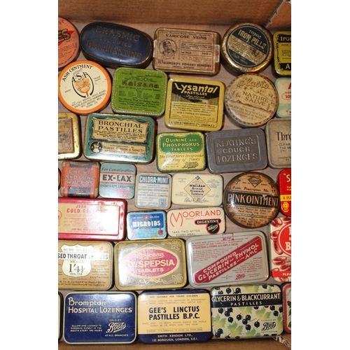 80 - A mixed collection of advertising tins to include 'Dilly Duckling Cough Pastille', 'Ex-Lax', 'Fuller... 