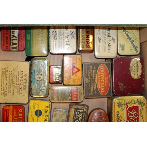 81 - A mixed collection of advertising tins to include 'Gee's Linctus', 'Boot's Cash Chemists', 'Barnips'... 