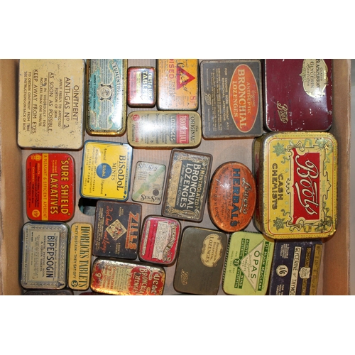 81 - A mixed collection of advertising tins to include 'Gee's Linctus', 'Boot's Cash Chemists', 'Barnips'... 