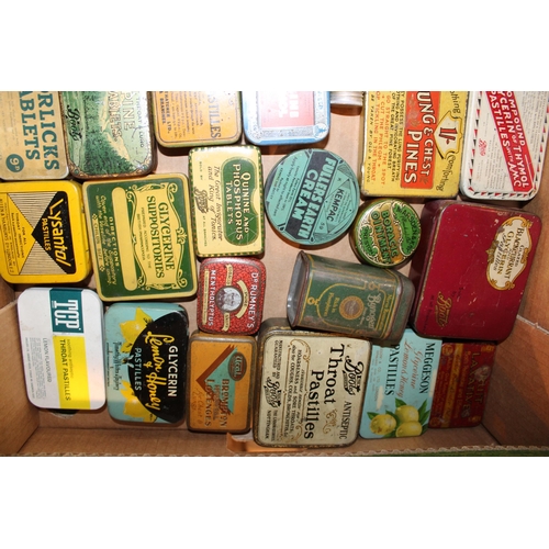 86 - A mixed collection of advertising tins to include 'Horlicks Tablets', 'Fullers Earth Cream', 'Prunol... 