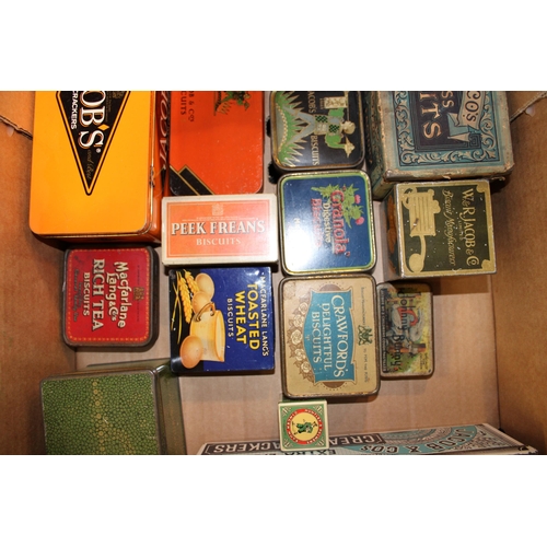 91 - A mixed collection of advertising tins to include 'W & R. Jacob & Co Biscuits', 'Jacob & Cos Cream C... 