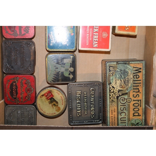 92 - A mixed collection of advertising tins to include 'Jacob & Co Biscuits', 'Peek Freen Biscuits', 'McV... 