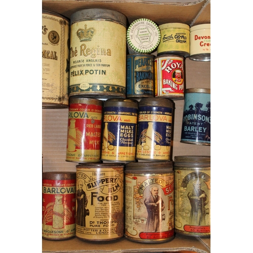 93 - A collection of advertising tins to include 'Barlova' Malted Milk & Eggs, 'McCann's' British Baking ... 