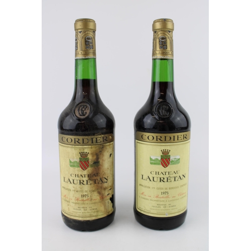 221 - Two bottles of Cordier 'Château Laurétan' 1973 Cotes De Bordeaux. Shipped By Joules of Stone. Of loc... 