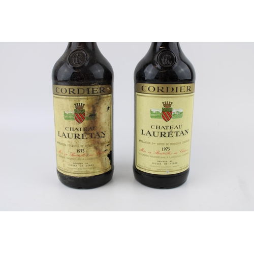 221 - Two bottles of Cordier 'Château Laurétan' 1973 Cotes De Bordeaux. Shipped By Joules of Stone. Of loc... 