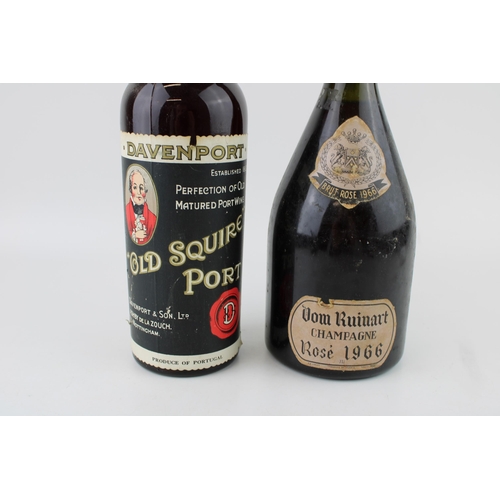 222 - A bottle of vintage Davenport 'Old Squire Port' together with a Dom Ruinart 'Champagne Brut Rose 196... 