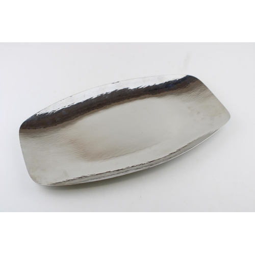 275A - Keswick School of Industrial Arts (KSIA) hand-beaten elongated oval tray, shaped edges, stamped, 39c... 