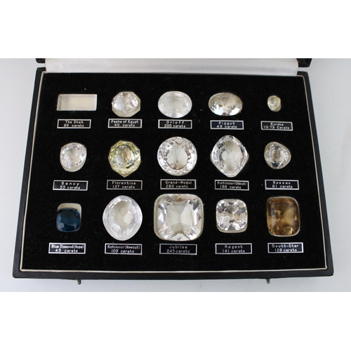 350A - The Historical Diamonds replica set, fifteen glass replicas of the most famous diamonds to include P... 