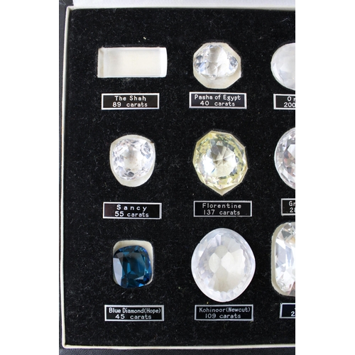 350A - The Historical Diamonds replica set, fifteen glass replicas of the most famous diamonds to include P... 