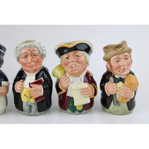 102 - 7 Royal Doulton Doultonville Toby jugs to include Miss Nostrum, Betty Bitters, Mr Furrow and others ... 