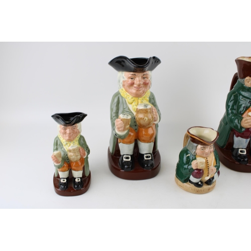 108 - Royal Doulton Toby jugs to include large Old Charlie and Happy John with small Falstaff, Happy John ... 