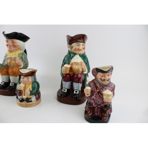 108 - Royal Doulton Toby jugs to include large Old Charlie and Happy John with small Falstaff, Happy John ... 