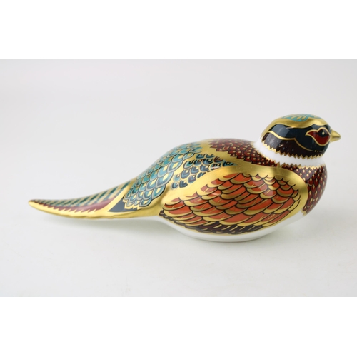 114 - Royal Crown Derby paperweight, Woodland Pheasant for the Royal Crown Derby Collectors Guild, gold st... 