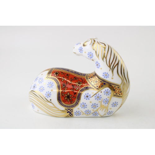 115 - Royal Crown Derby paperweight, Horse, modelled by Robert Jefferson and Decorated by Jo Ledger, produ... 