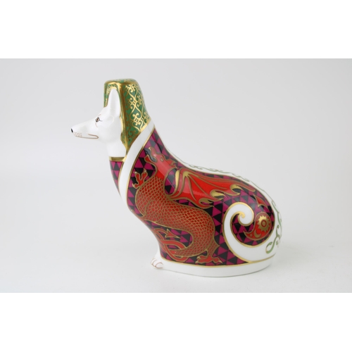 135 - Royal Crown Derby paperweight, National Dogs Collection, Corgi, 13cm high, red printed marks and red... 