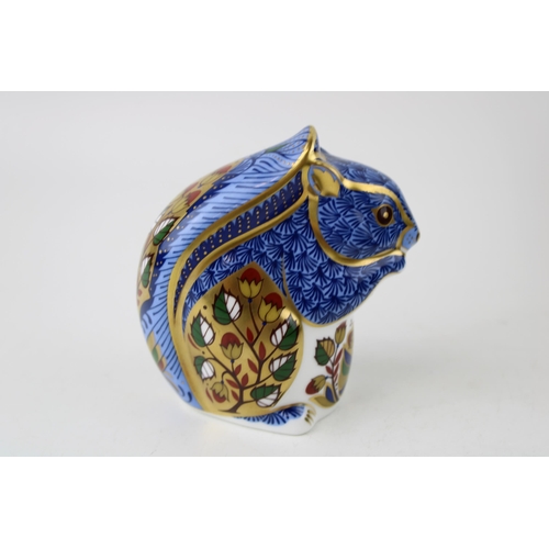 149 - Royal Crown Derby Paperweight, Debenhams Squirrel, exclusive to Debenhams until the end of 1999, gol... 