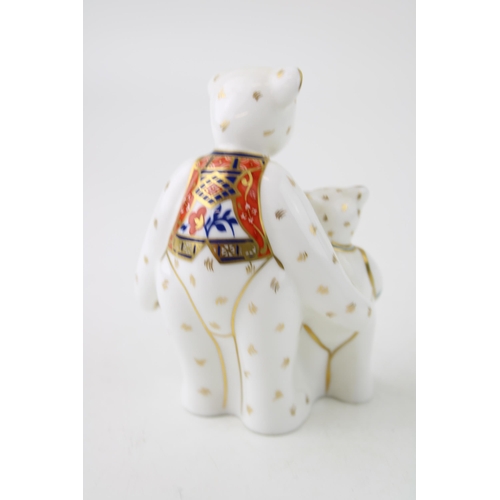 160 - Royal Crown Derby miniature bear paperweight, Daddy and George (9cm), red printed marks to the base ... 